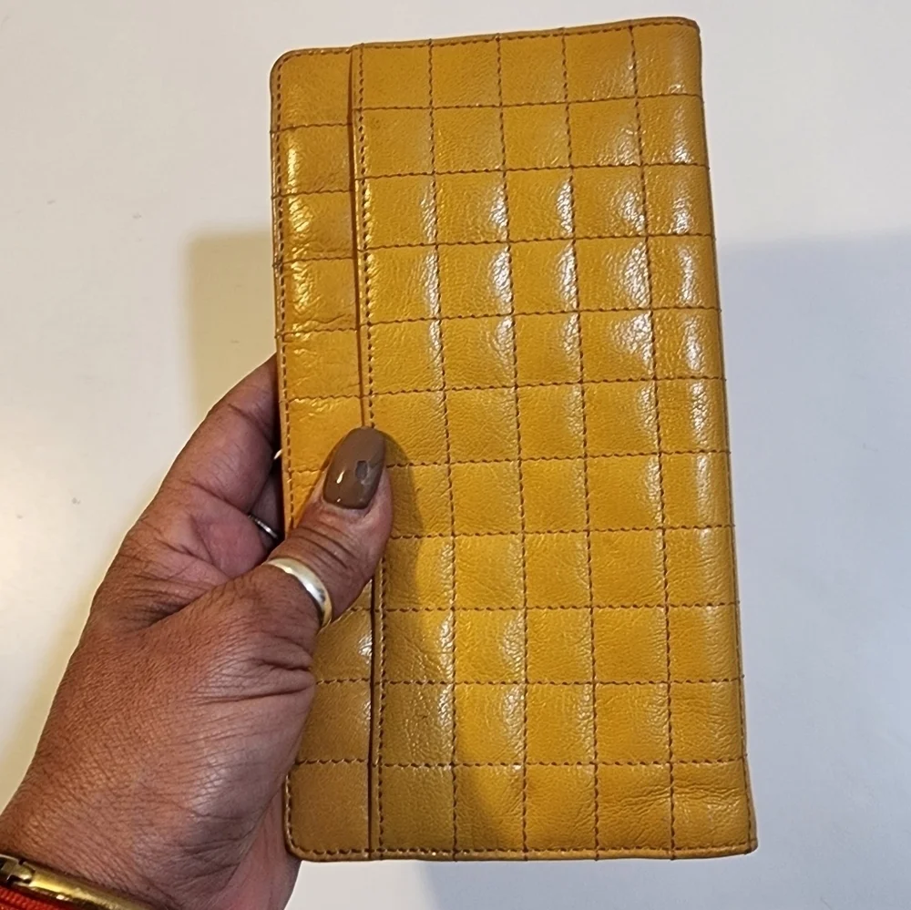 TUSK Yellow mustard leather wallet